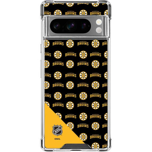 NHL Boston Bruins Pattern Google Pixel 8 Pro Clear Case